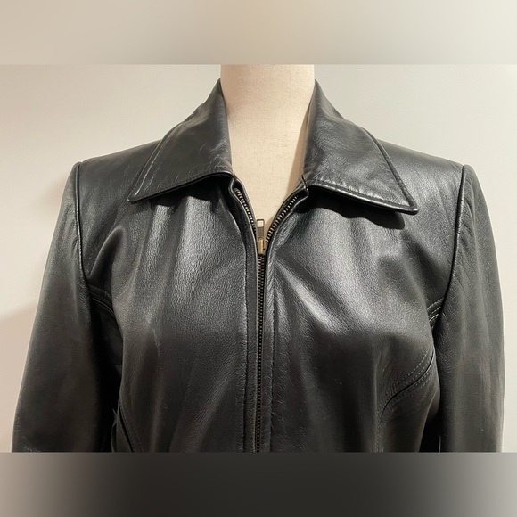 Colebrook & Co vintage black leather jacket, size small - Picture 3 of 13